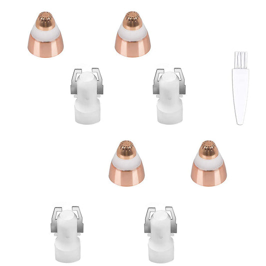 Eyebrow Hair Remover Replacement Heads Compatible for Finishing Flawless Facial Hair Removal Tool for Women Smooth, with Cleaning Brush, Rose Gold (RoseGold-4pcs)