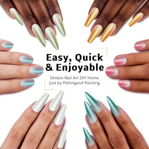 Sponge Pat Paint Nail Gel & Tools Kit, 9 Colors Ombre Nails Gradient Gel Nail Blush Blooming Aura Nails Drawing Stripper Floral Painting Nail Art, No Wipe, UV/LED Curing (9 Colors Set K)