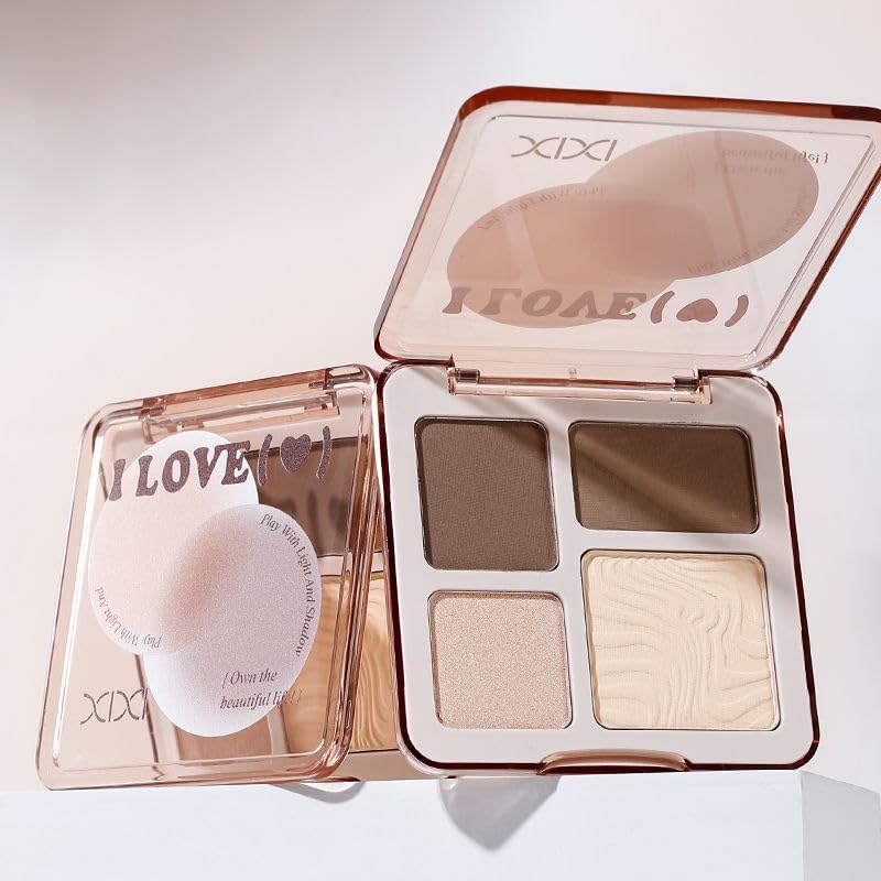 Highlight & Contour Palette - Matte & Shimmer Face Sculpting Powder
