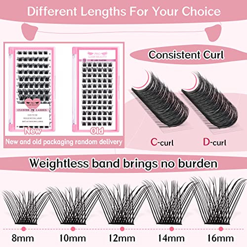 72 Pcs Cluster Lashes - DIY Reusable Natural Eyelash Extensions