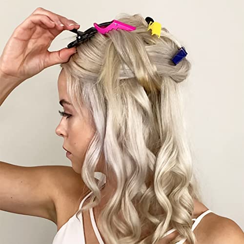 Mixed Hair Clips for Women Wide Teeth & Double-Hinged Styling Sectioning Clips - 10 Pack