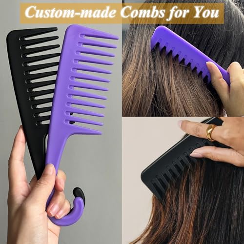 Large Wide Tooth Comb for Wet Curly Hair - 2PCS Detangling Brush