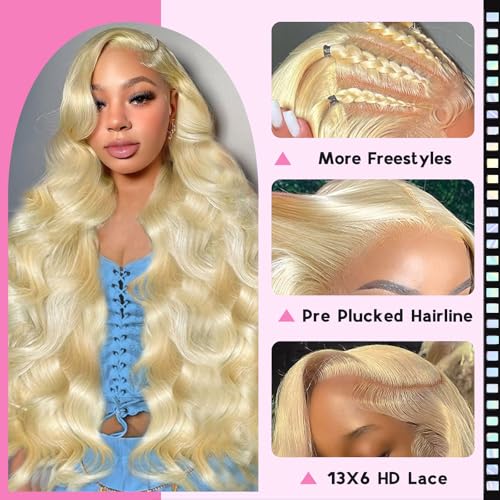 613 Blonde Body Wave Lace Front Wig 13x6 200 Density Human Hair
