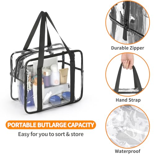 HAOGUAGUA Extra Large Clear Cosmetic Makeup Bag - Waterproof Tote