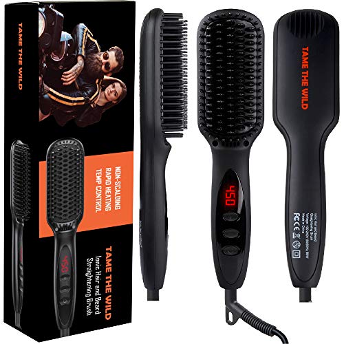 Tame the Wild Premium Beard Straightener Kit and Pro Beard Straightener for Men - 12 Temp Settings