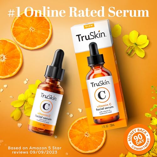 TruSkin Vitamin C Serum – Anti Aging Facial Serum with Vitamin C, Hyaluronic Acid, Vitamin E & More – Brightening Serum for Dark Spots, Even Skin Tone, Eye Area, Fine Lines & Wrinkles, 2 Fl Oz