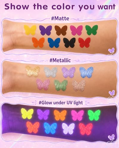 Lictin Temporary Tattoo Markers, 16 Colors with 80 Stencils