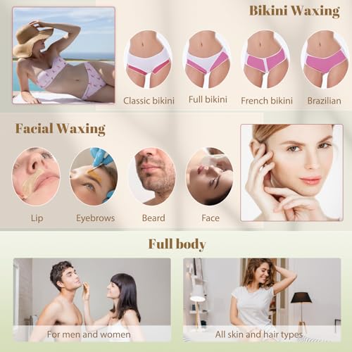 300g Wax Beads - Hard Wax Beads for Brazilian Bikini & Coarse/Stubborn Hair, Wax Beads for Hair Removal At-Home Waxing,Hard Wax Works on Face, Body, Legs (Coconut)