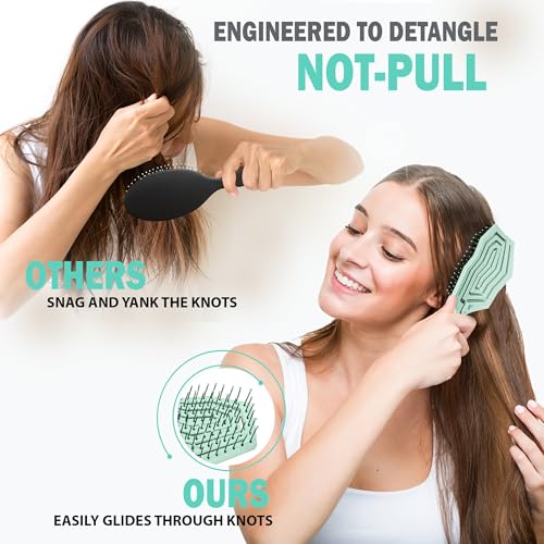 Fiora Naturals Detangling Hair Brush for Curly & Fine Hair