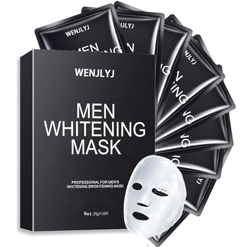 Mens Face Sheet Mask Set,Hydrating Facial Sheet Masks Combo for All Skin Types,Moisturizing Mens Face Mask Skincare Gift Set for Him,Dad,Husband & Boyfriend (10 Pcs)