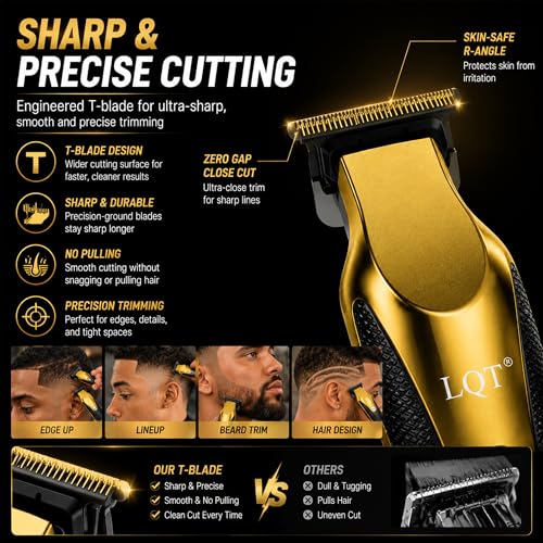 LQT-128 Cordless Beard Trimmer for Men with LED Display