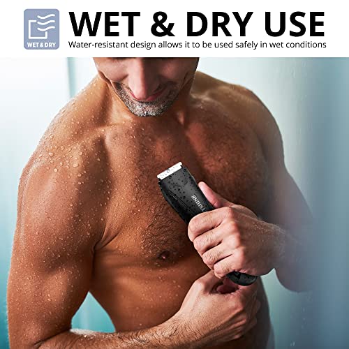 Keyshine Electric Body Hair Trimmer for Men: Waterproof 2-in-1 Groin Hair Trimmer for Beard Hair Chest Hair Armpit Hair Legs Hair Pubic Hair (Black-2)