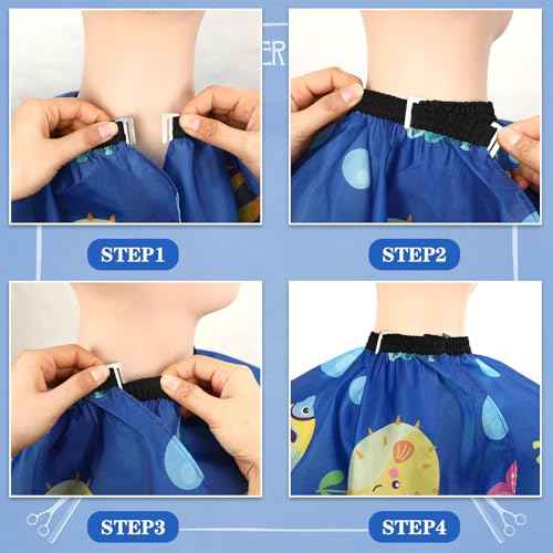 FEBSNOW Kids Hair Cutting Cape, Professional Kids Barber Cape Cartoon Pattern Apron with Adjustable Closure for Children Salon Barber Supplies