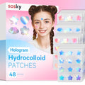 Sosky Hologram Acne Patches, Hydrocolloid Pimple Stickers with Salicylic Acid, 48 Count