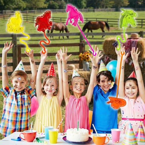 48 PC Horse Party Favors Set - Stick Hands & Tattoos