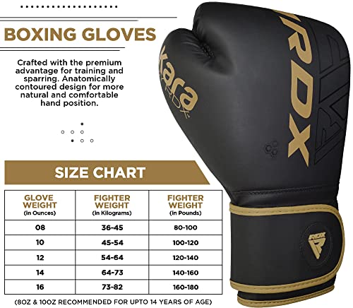 RDX Boxing Gloves Men Women, Pro Training Sparring, Maya Hide Leather Muay Thai MMA Kickboxing, Adult Heavy Punching Bag Gloves Mitts Focus Pad Workout, Ventilated Palm