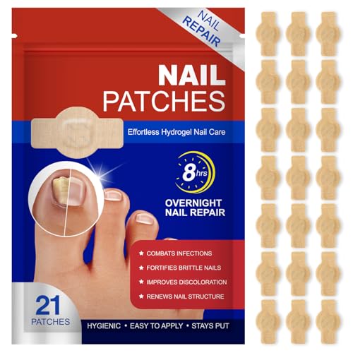 Overnight Hydrogel Nail Repair Patches for Brittle & Cracked Nails (21 Pcs)