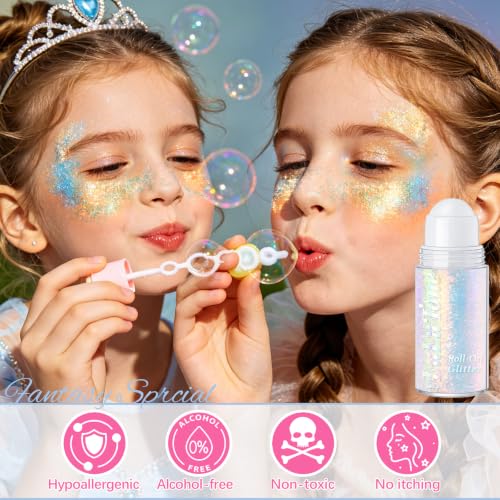Sparkling Blue Roll-On Body Glitter Gel - Chameleon Holographic