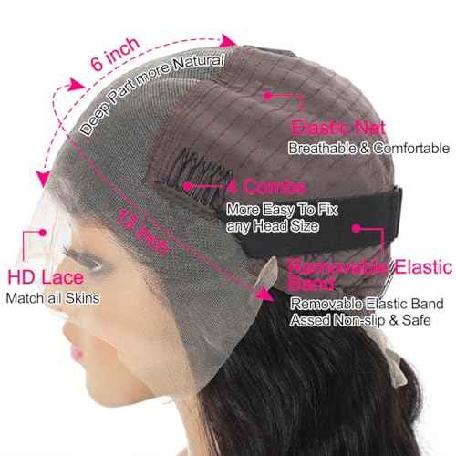 Worldnewhair 13X6 Lace Front Wigs Body Wave Human Hair 32 Inch - 200% Density Glueless Wigs Human Hair 13x6 Lace Frontal Wigs For Black Women