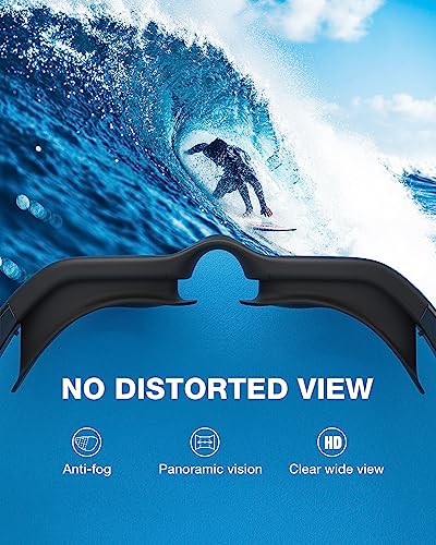 ZIONOR Swim Goggles, G1 Polarized Swimming Goggles UV Protection Leakproof Anti-fog Adjustable Strap for Adult Men Women (Polarized Mirror Blue Lens)