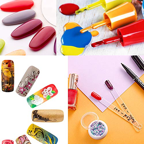 150 Pcs Clear Nail Swatch Sticks with Ring - Acrylic Polish Display Tips