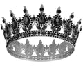 Queen Crown Tiara for Women - Black Rhinestone