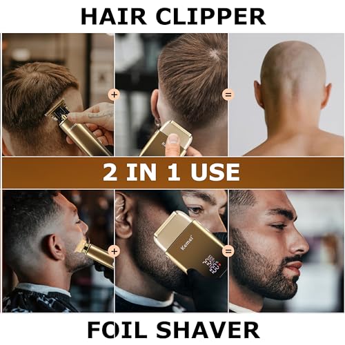 KEMEI Foil Shavers,Bald Head Shaver,Electric Razor for Men,with Hair Trimmer Barber Trimmers Waterproof Cordless