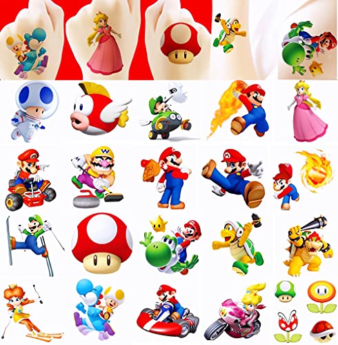 Temporary Tattoos 60-Pack, 2" x 2" Anime Stickers for Kids