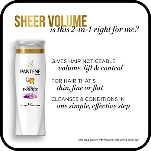 Pantene Pro-V Sheer Volume 2-in-1 Shampoo & Conditioner, 12.6 oz