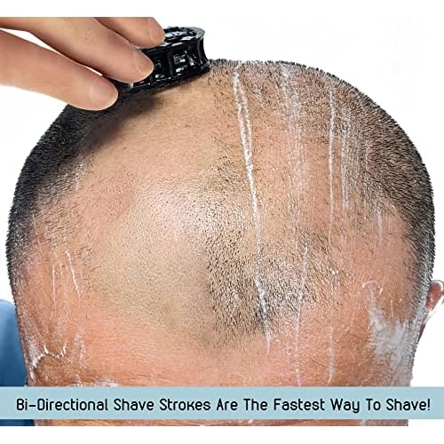 Premium Omnishaver Kit - Fastest Way to Shave Head, Legs, Arms, Body | An alternative to Disposable Shaving Razors Self Cleans & Strops During Use with Shave Butter & Replacement Cartridges - Black