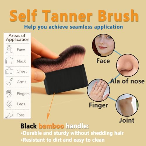 4-Pcs Self Tanning Mitt Set with Back Applicator & Brush