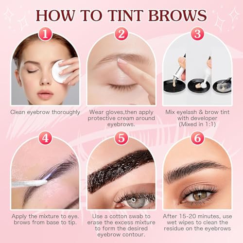 Lash & Brow Tint Kit - 6 Week Color, DIY Home Use