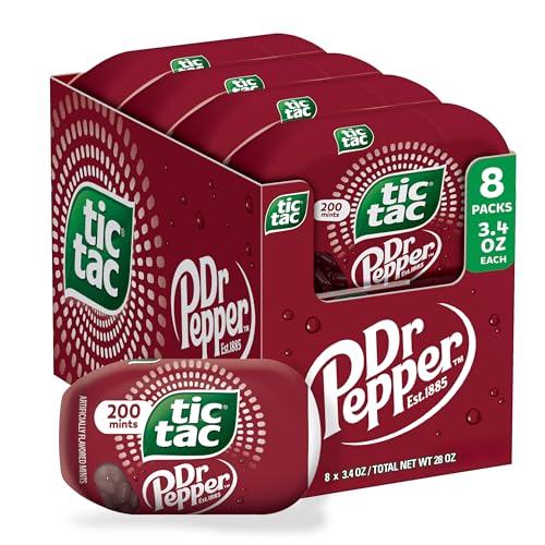 Tic Tac Dr Pepper Mints - 8 Pack of On-the-Go Refreshment