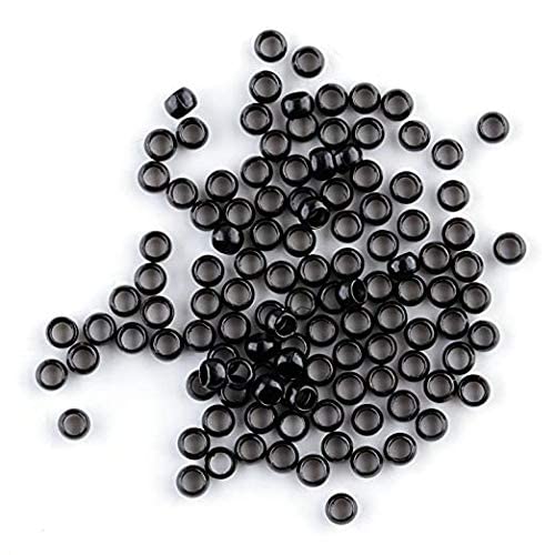 Nano Copper Micro Rings Dreadlock Beads Microlink nano micro tube ring For Tip/Ring Hair Extensions Link Hair Tools Accessories (#1 Black)