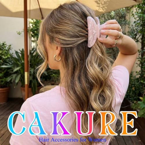 Acrylic Claw Hair Clips Medium Pink - Pack of 2