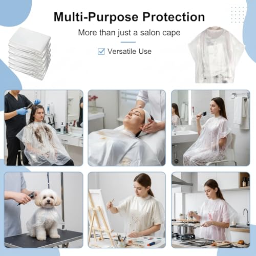 50 Pcs Disposable Hair Salon Capes 35.4×51.2" Waterproof
