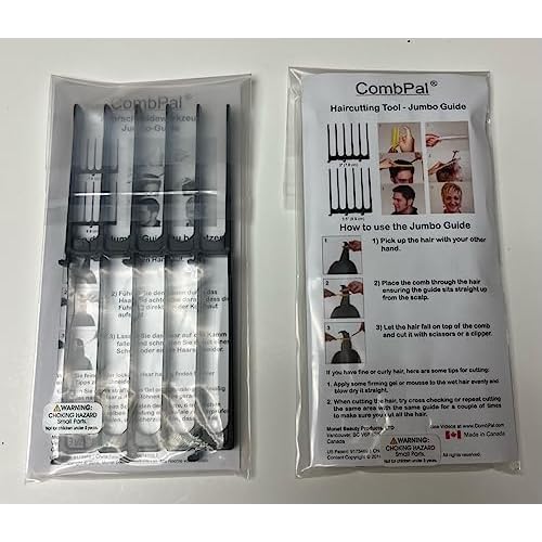 Scissor Clipper Over Comb - Barber Hair Cutting Tool with Jumbo Guide for DIY Home Haircuts (Black)