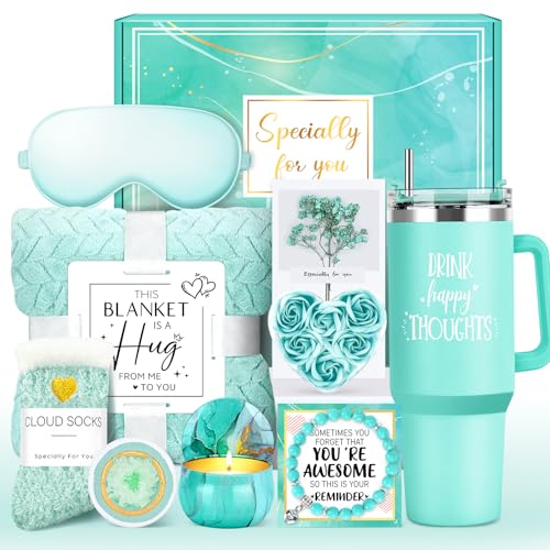Luxury Self-Care Gift Basket for Women with Blanket & Spa Kit