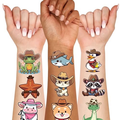 Western Temporary Tattoos, 75+ Designs, 6 Sheets Waterproof