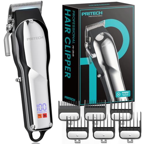 PRITECH Professional Cordless Hair Clippers for Men, Thick & Fades