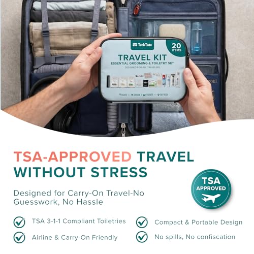 20-Piece Travel Toiletry Kit TSA Approved – Shampoo, Soap & More