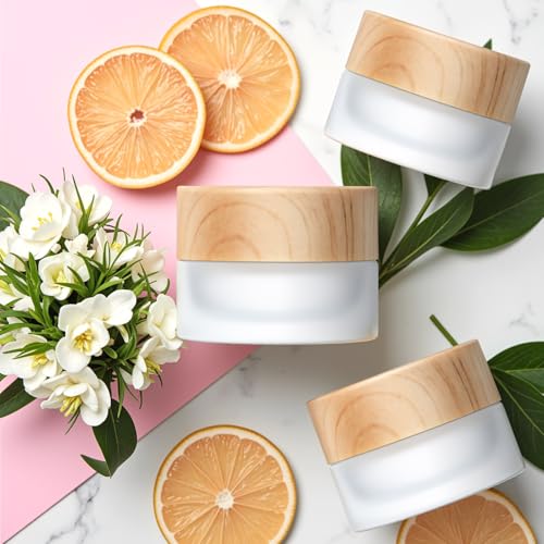 Geiserailie Glass Sample Jars - Leak-Proof Cosmetic Containers (3 Pack)