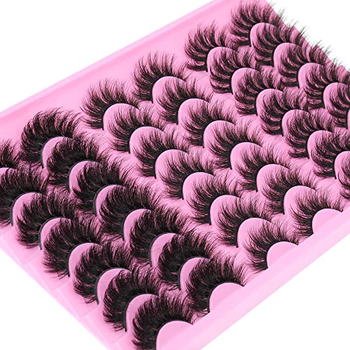 Mink Lashes 21 Pairs 5D Wispy Fluffy False Eyelashes Natural