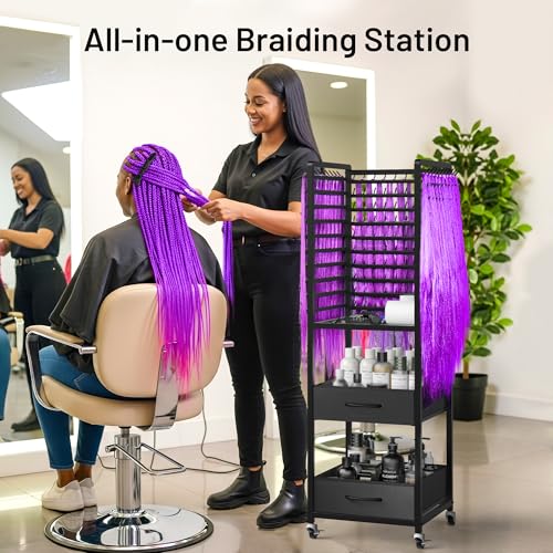 Yumkfoi 300 Peg Braiding Rack with Drawers & 16 Accessories