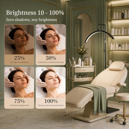 23-Inch Half Moon Lash Lamp - Adjustable LED Light for Beauty