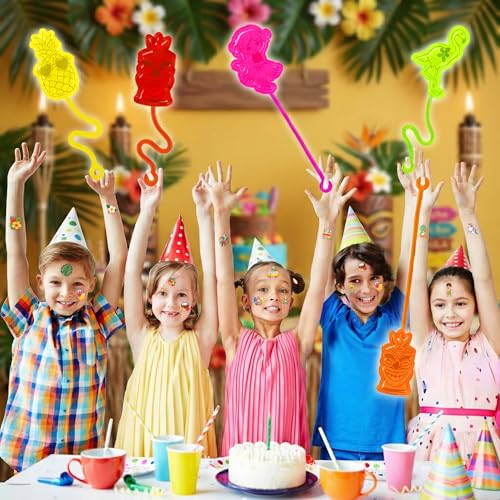48pc Hawaiian Party Favors - Stick Hands & Temporary Tattoos