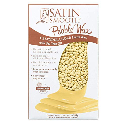 Satin Smooth Hard Wax Beads ? Calendula Gold, Pebble Wax for Hair Removal on Coarse Hair, Sensitive Skin & Brazilian Waxing, 35 oz