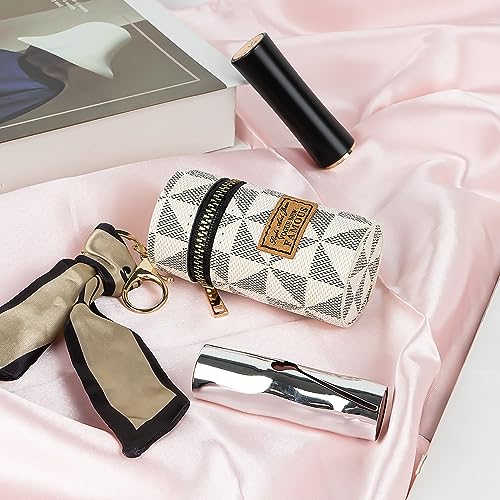 Adorila Lipstick Case Keychain with Scarf Charm