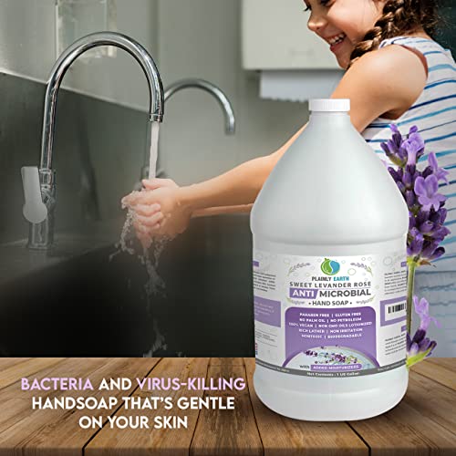 Antimicrobial Liquid Hand Soap (1 US Gallon) - Antibacterial Soap Refill - Hand Soap Refill Bottle - Cruelty Free Moisturizing Soap, Sweet Lavender Rose