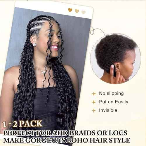 Gogo Curl Human Crochet Hair Knotless Invisible Feather Crochet Human Hair for Black Women 18 Inch Pre Looped Deep curly Wave Hair Extensions Natural Black 120g 100 Strands